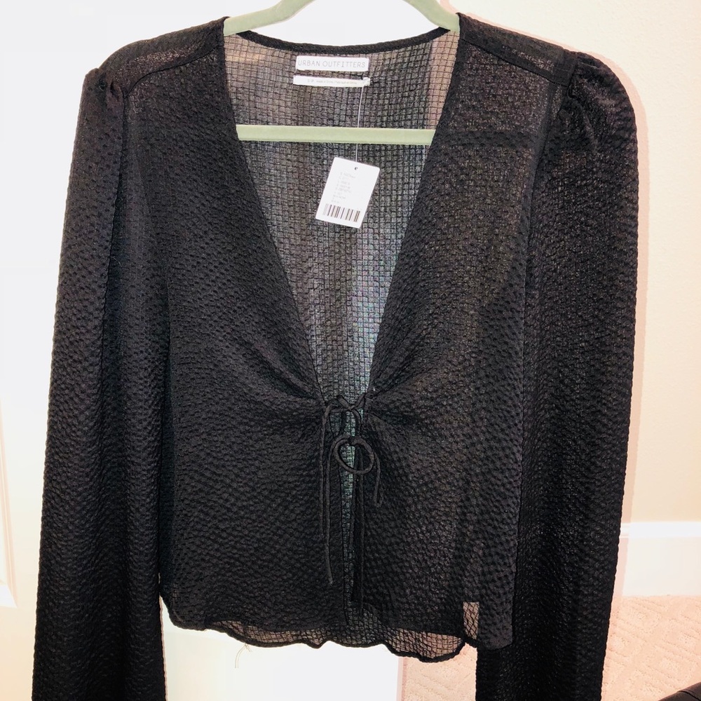 Urban Outfitters black tie front (long sleeve)